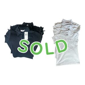 Uniform Tops for Girls | Short Sleeve | Navy Blue & White | 8 NWT | Size M 8/10